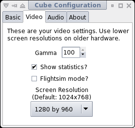 Video Configuration Tab
